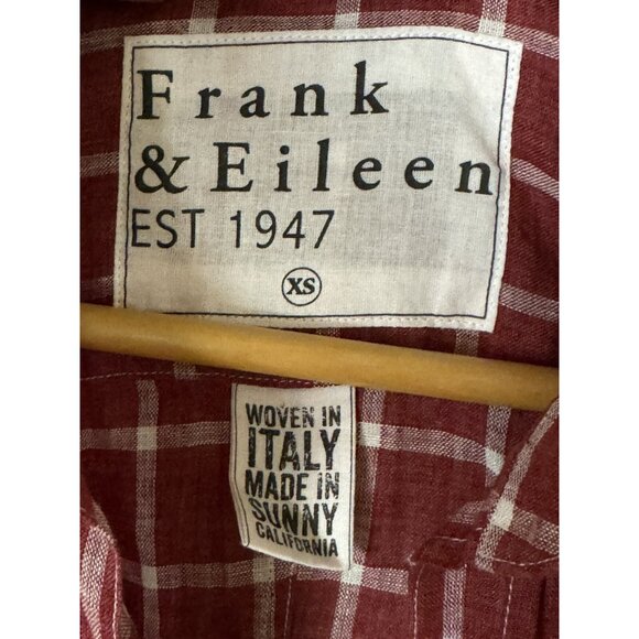 Frank & Eileen Shirt Womens XS Plaid Flannel Long Sleeve Red White Button Up - Picture 4 of 16